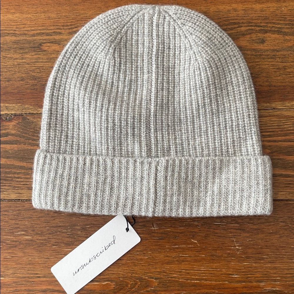 Unsubscribed | Recycled Cashmere Knit Beanie | Winter Hat | Grey | One Size